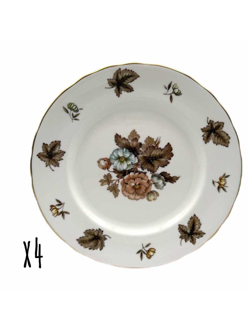 Set of 4 Vintage Royal Worcester Dorchester 10.5” Dinner Plates